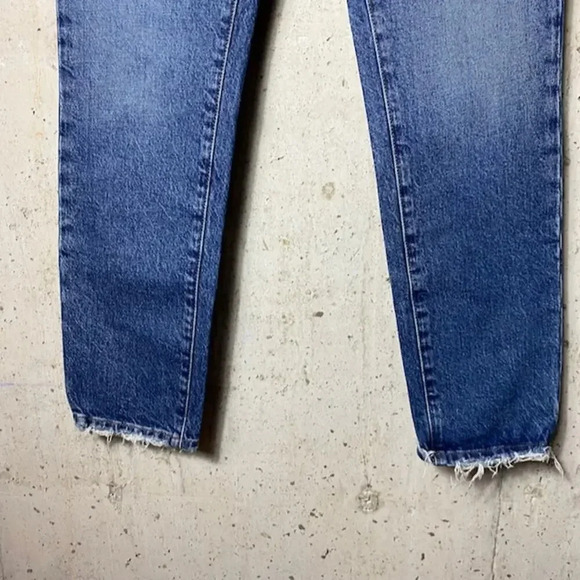 NWT Good American Good Classic Skinny Jeans High Rise Raw Hem Medium Wash 00 - Picture 6 of 12